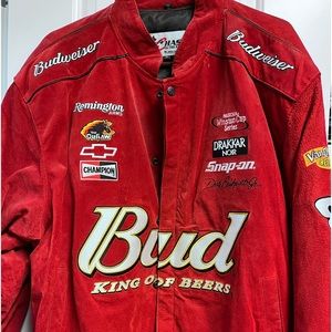 Vintage collectors gently used NASCAR Dale Earnhardt Jr Red Suede Leather Jacket